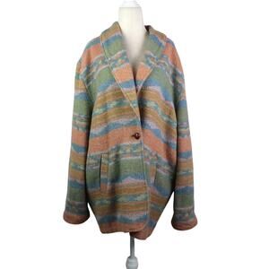 Vintage 90s Ralph Lauren US Polo Assn Western Wool Blanket Coat Blazer